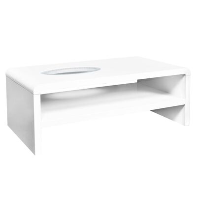 Vysoce lesklý bílý konferenční stolek s LED osvětlením, 42 cm