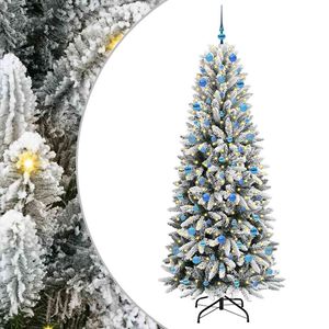 vidaXL Uměl&yacute; v&aacute;nočn&iacute; stromeček B&iacute;l&aacute; 210 cm PVC, plast, ocel a PE
