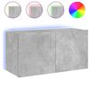 vidaXL N&aacute;stěnn&aacute; TV skř&iacute;ňka s LED osvětlen&iacute;m betonově &scaron;ed&aacute; 80x35x41 cm