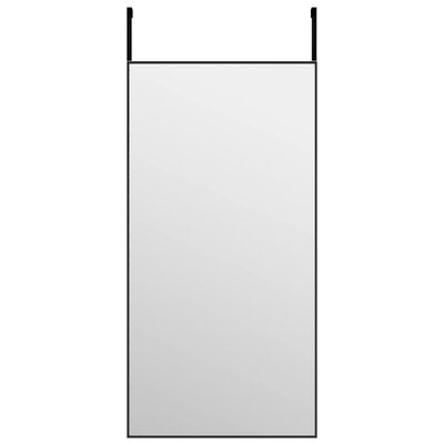 vidaXL Zrcadlo na dveře černé 40 x 80 cm sklo a hliník