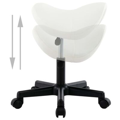 vidaXL Pracovní stolička bílá umělá kůže