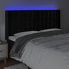 vidaXL Čelo postele s LED čern&eacute; 203 x 16 x 118/128 cm samet