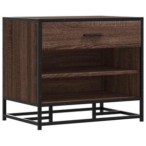 vidaXL Lavice s botn&iacute;kem hněd&yacute; dub 60x40x53,5 cm kompozit a kovu