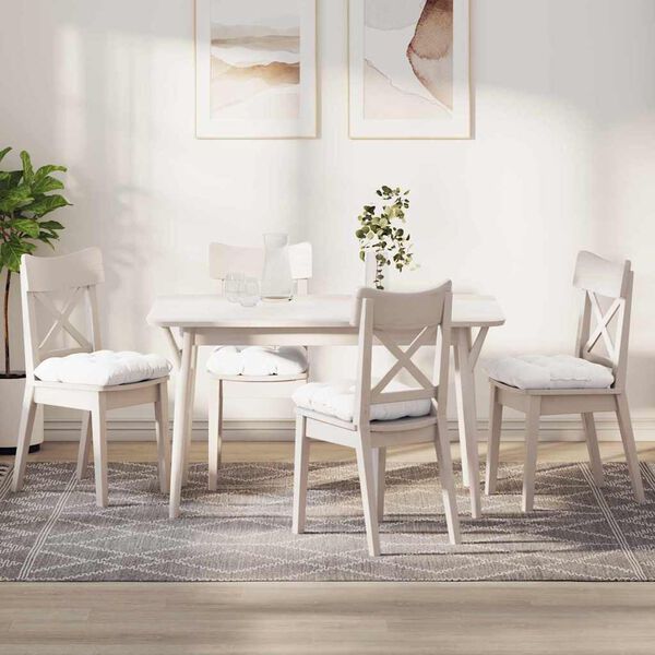 vidaXL Polštáře na sedadla 4 pcs Bílá 45 x 45 x 12 cm textil