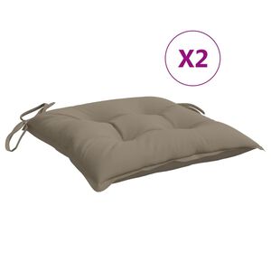 vidaXL Podu&scaron;ky na židli 2 ks taupe 40 x 40 x 7 cm l&aacute;tka oxford