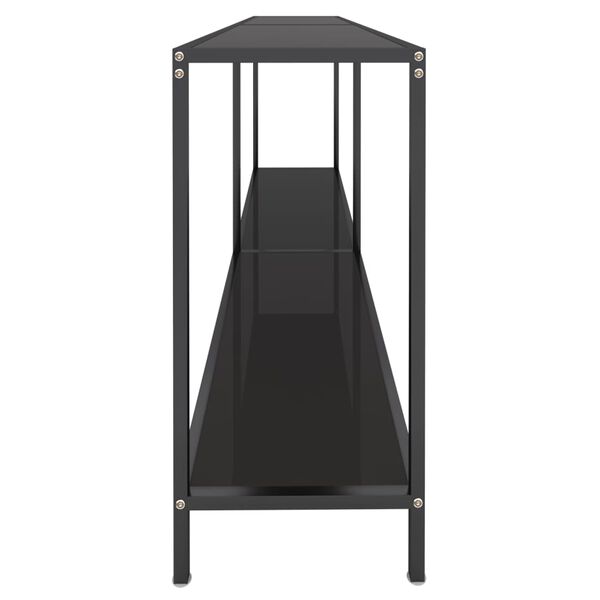 vidaXL Konzolov&yacute; stolek čern&yacute; 180 x 35 x 75,5 cm tvrzen&eacute; sklo