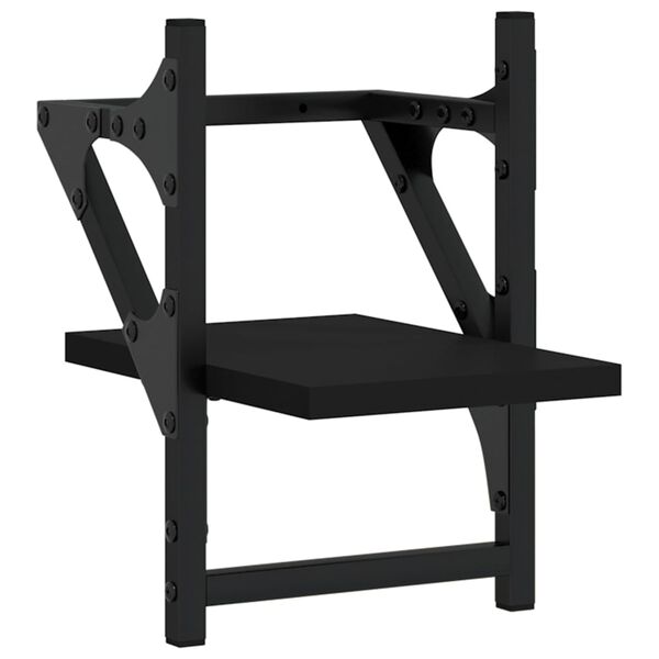 vidaXL N&aacute;stěnn&eacute; police s tyčemi 2 ks čern&eacute; 20 x 25 x 30 cm