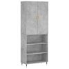 vidaXL Skř&iacute;ň highboard betonově &scaron;ed&aacute; 69,5x34x180 cm kompozitn&iacute; dřevo