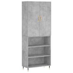 vidaXL Skř&iacute;ň highboard betonově &scaron;ed&aacute; 69,5x34x180 cm kompozitn&iacute; dřevo