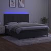vidaXL Box spring postel s matrac&iacute; a LED tmavě &scaron;ed&aacute; 160x200 cm samet