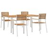 vidaXL Zahradníjídelníset 5 pcs Hnědá Masivní akáciové dřevo