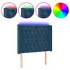 vidaXL Čelo postele s LED tmavě modr&eacute; 93 x 16 x 118/128 cm samet