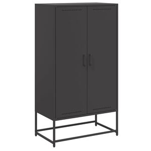 vidaXL Skř&iacute;ň highboard čern&aacute; 68,5 x 38,5 x 123,5 cm ocel