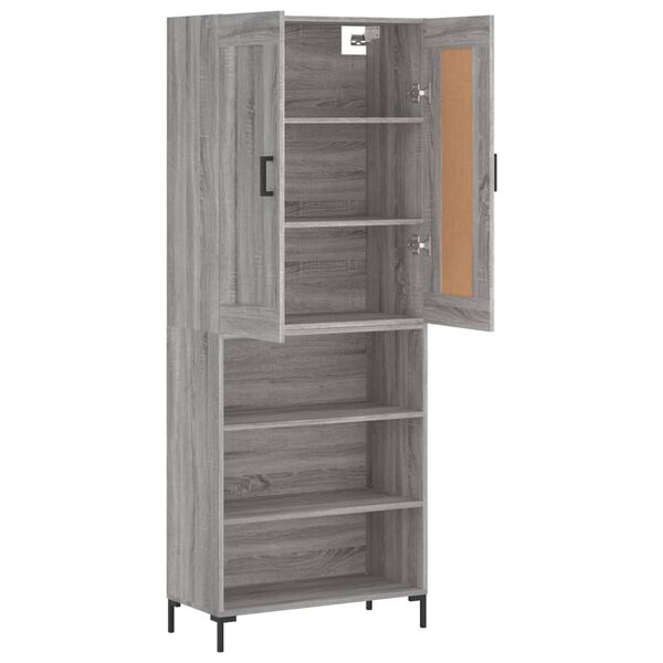 vidaXL Skř&iacute;ň highboard &scaron;ed&aacute; sonoma 69,5 x 34 x 180 cm kompozitn&iacute; dřevo