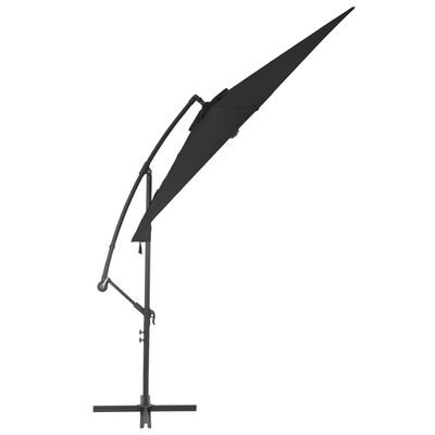 vidaXL Konzolový slunečník s hliníkovou tyčí 300 cm černý