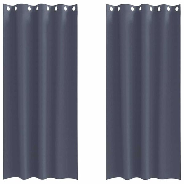 vidaXL Z&aacute;věsy na zatemněn&iacute; s kroužky 2 pcs Antracit 245 x 140 cm
