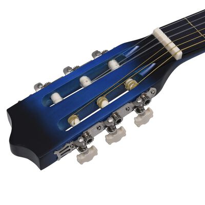 vidaXL 8dílný set klasická kytara pro začátečníky modrá 1/2 34''
