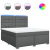 vidaXL Box spring postel s matrac&iacute; tmavě &scaron;ed&aacute; 180x200 cm textil