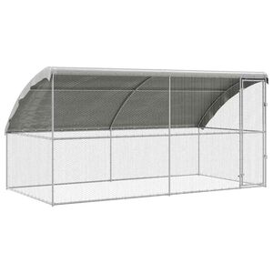 vidaXL Klec na kuřata 2 ks Stř&iacute;brn&aacute; 400 x 200 x 200 cm