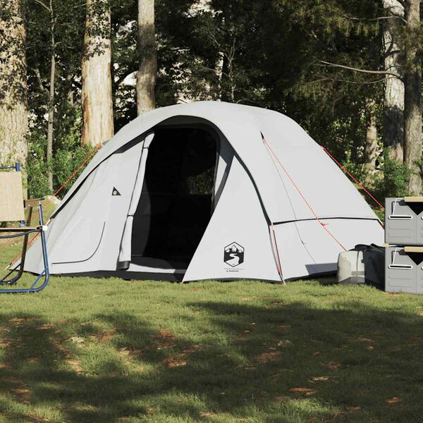 vidaXL Camping Stan Cabin pro 4 osoby bílá zatemňovací nepromokavý
