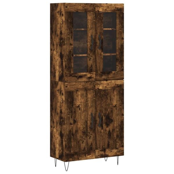 vidaXL Skř&iacute;ň highboard kouřov&yacute; dub 69,5 x 34 x 180 cm kompozitn&iacute; dřevo