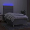vidaXL Box spring postel s matrac&iacute; a LED světle &scaron;ed&aacute; 100x200 cm textil