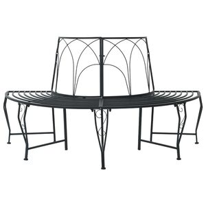 vidaXL Stromov&aacute; lavička 4-Počet m&iacute;st 160 x 80 x 89 cm Ocel Čern&aacute;