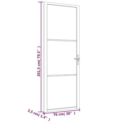 vidaXL Interiérové dveře 76x201,5 cm Bílá matná sklo a hliník