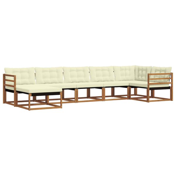 vidaXL Venkovn&iacute; pohovkov&aacute; souprava 21 pcs Přirozen&aacute; a Kr&eacute;mov&aacute;