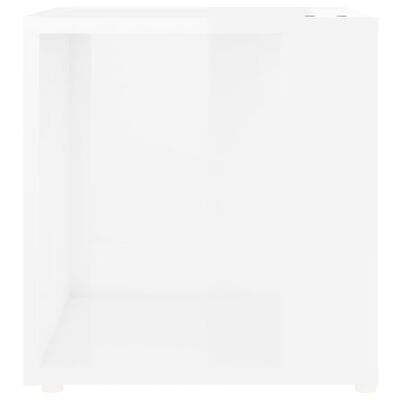 vidaXL Odkládací stolek bílý vysoký lesk 33 x 33 x 34,5 cm dřevotříska