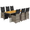 vidaXL 7d&iacute;ln&yacute; zahradn&iacute; bistro set s podu&scaron;kami &scaron;ed&yacute; polyratan