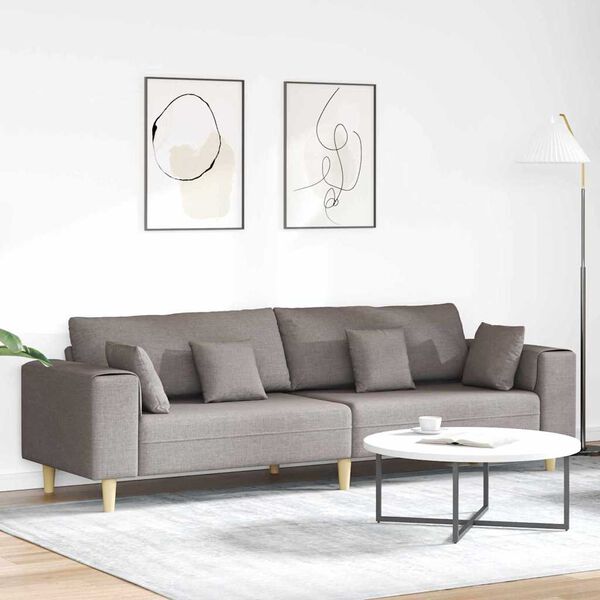 vidaXL Pohovka s pol&scaron;t&aacute;řem Taupe 250 x 77 x 76 cm textil