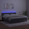 vidaXL Box spring postel s matrací a LED tmavě šedá 180x200 cm samet