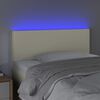 vidaXL Čelo postele s LED kr&eacute;mov&eacute; 80 x 5 x 78/88 cm uměl&aacute; kůže