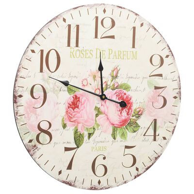 vidaXL Vintage nástěnné hodiny květina 60 cm