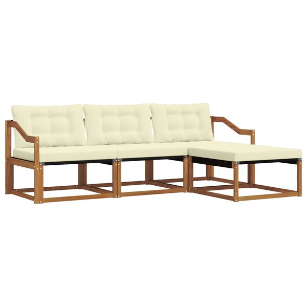 vidaXL Venkovn&iacute; pohovkov&aacute; souprava 4 pcs Přirozen&aacute; a Kr&eacute;mov&aacute;