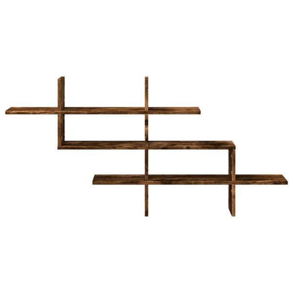 vidaXL Nástěnná police kouřový dub 124,5x18x60,5 cm kompozitní dřevo