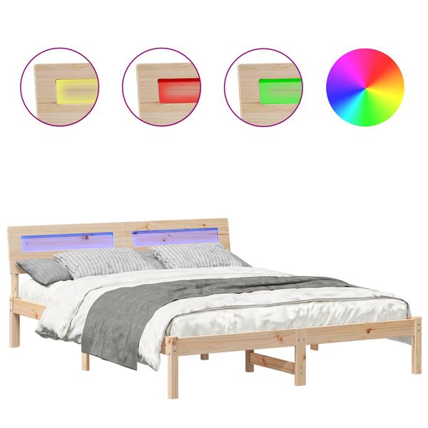 vidaXL R&aacute;m postele s čelo Hněd&aacute; 150 x 200 cm Masivn&iacute; borov&eacute; dřevo