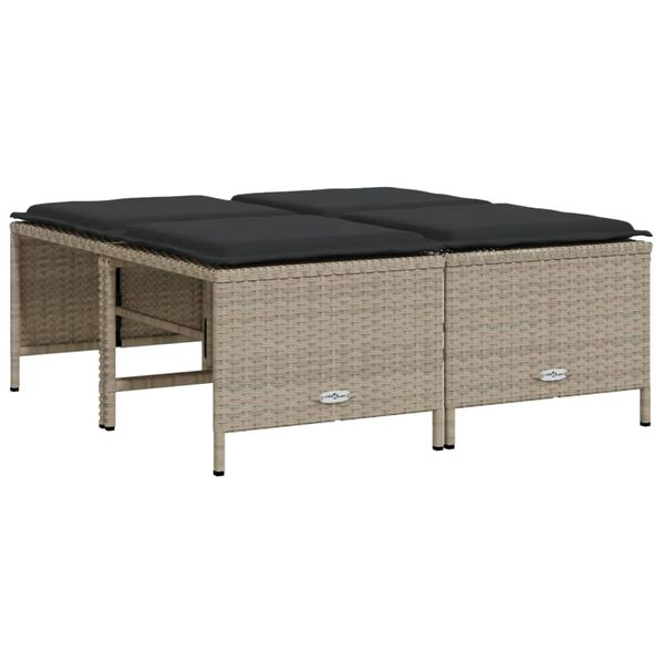 vidaXL 5d&iacute;ln&aacute; zahradn&iacute; sedac&iacute; souprava a podu&scaron;ky světle &scaron;ed&aacute; polyratan