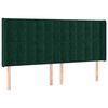 vidaXL Čelo postele typu u&scaron;&aacute;k tmavě zelen&aacute; 163x16x118/128 cm samet