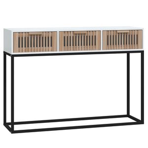 vidaXL Konzolov&yacute; stolek b&iacute;l&yacute; 105x30x75 cm kompozitn&iacute; dřevo a železo