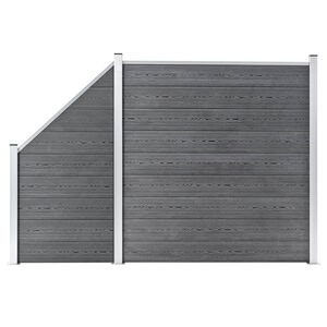 vidaXL Plotov&aacute; sada z WPC 1 čtvercov&yacute; + 1 &scaron;ikm&yacute; d&iacute;l 273 x 186 cm &scaron;ed&aacute;