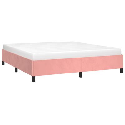 vidaXL Rám postele růžový 160 x 200 cm samet