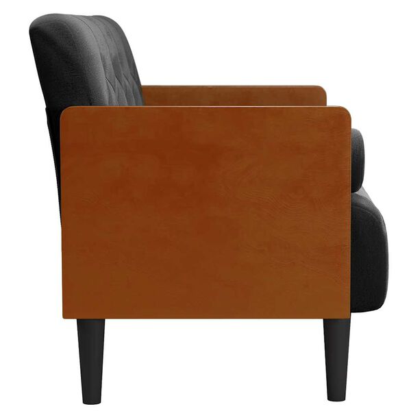 vidaXL Pohovka Loveseat s podhlavn&iacute;kem, čern&aacute;, 110 cm, samet