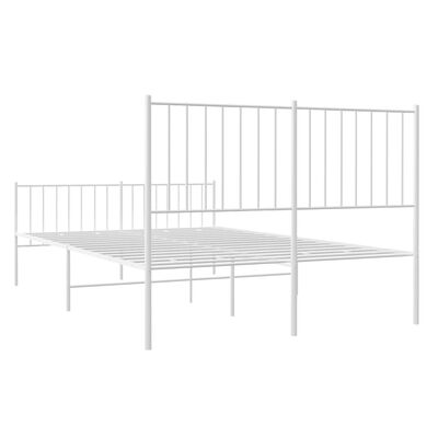vidaXL Kovový rám postele s hlavovým a nožním čelem bílý 120 x 200 cm