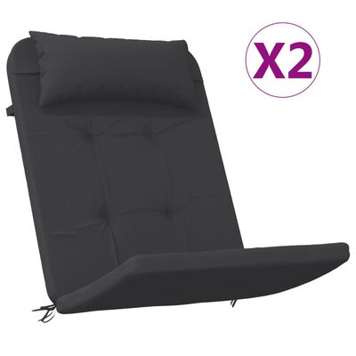 vidaXL Podušky na židli Adirondack 2 ks černé oxfordská látka