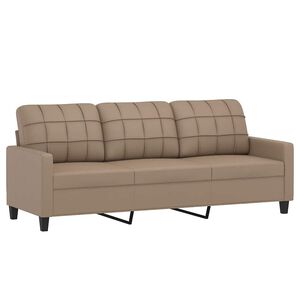 vidaXL 3m&iacute;stn&aacute; pohovka cappuccino 180 cm uměl&aacute; kůže
