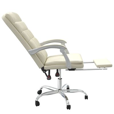 vidaXL Polohovací kancelářská židle krémová umělá kůže