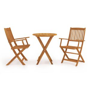vidaXL 3d&iacute;ln&yacute; skl&aacute;dac&iacute; bistro set masivn&iacute; ak&aacute;ciov&eacute; dřevo