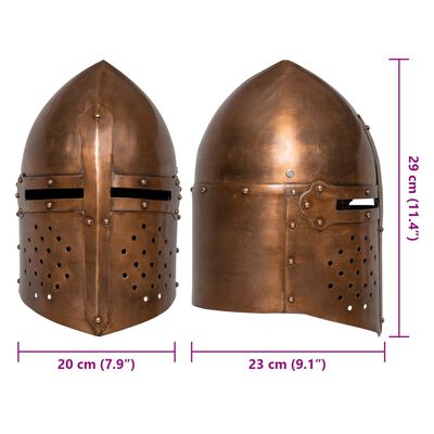 vidaXL Středověká rytířská přilba pro LARPy replika měděná ocel